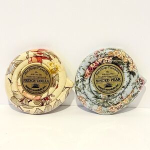 NWT Set of 2 Sunset Mountain Fabric-Covered Trivet Scent Warmers Vanilla & Pear